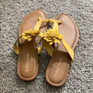 Yellow sunflower sandals
